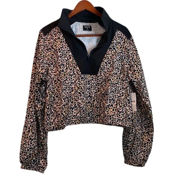 NWT Women’s Wild Party/Caviar KAT Printed Windbreaker Hurley Cropped Sz. Med - Picture 4 of 7